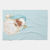 ターコイズヴィンテージサンタクロースオブカラー キッチンタオル (横)