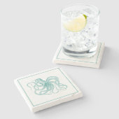 ターコイズヴィンテージタコイラストレーション ストーンコースター (横)
