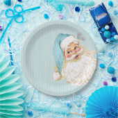 ターコイズヴィンテージビクトリアンサンタクロースシャビー ペーパープレート (パーティー)