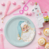 ターコイズヴィンテージビクトリアンサンタクロースシャビー ペーパープレート (パーティー)