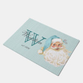 ターコイズヴィンテージビクトリアンサンタクロースモノグラム ドアマット (アングル)