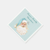 ターコイズヴィンテージビクトリアンサンタクロース スタンダードカクテルナプキン (角)