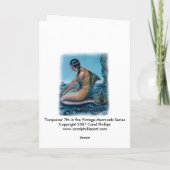 ターコイズヴィンテージマーメイドグリーティングカード カード (裏面)