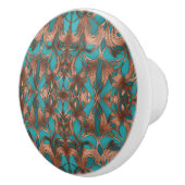 ターコイズ上のレースコッパー セラミックノブ (右)