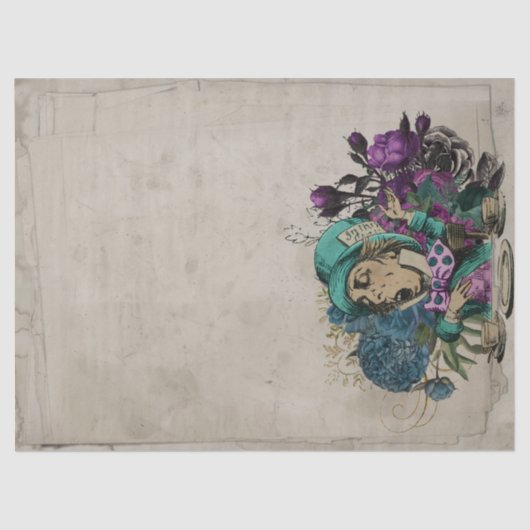 ターコイズ不機嫌ハッターアリスinワンダーランドデクページ 薄葉紙 (正面)