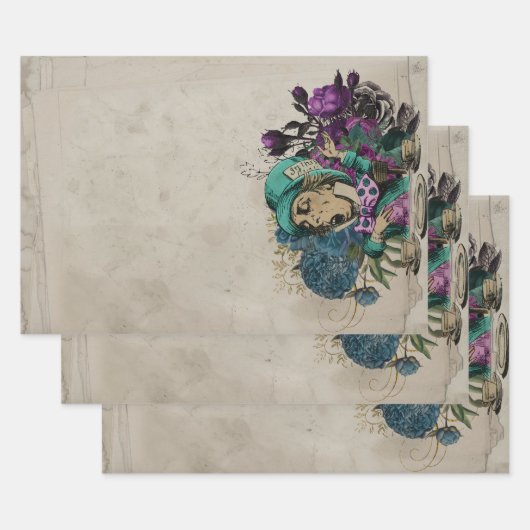 ターコイズ不機嫌ハッターアリスinワンダーランド ラッピングペーパーシート (セット)