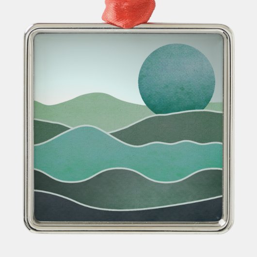 ターコイズ世界景観 メタルオーナメント (正面)