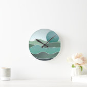 ターコイズ世界景観 ラウンド壁時計 (ホーム)