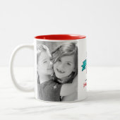 ターコイズ世界最高パパ2枚の写真はっきりした モダン ツートーンマグカップ (左)