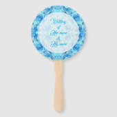 ターコイズ中の化膿性バラデザイン ハンドファン (正面)