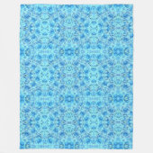 ターコイズ中の化膿性バラデザイン フリースブランケット (正面)