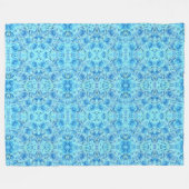 ターコイズ中の化膿性バラデザイン フリースブランケット (正面(横))