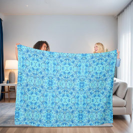 ターコイズ中の化膿性バラデザイン フリースブランケット