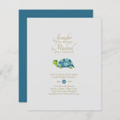 ターコイズ亀のブライダルシャワーバイメイル結婚ト (正面/裏面)