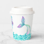 ターコイズ人魚の誕生日パーティー海中 紙コップ (裏面)