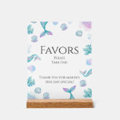 ターコイズ人魚をテーマにした誕生日パーティーの好意 アクリルサイン (正面)