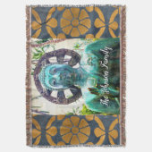 ターコイズ仏像フォトピース引用文名 スローブランケット (正面縦)