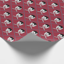 ターコイズ付きJolly Roger on Red Background
