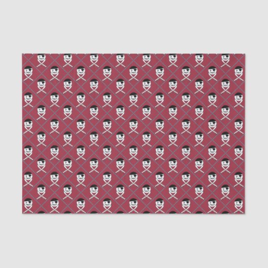 ターコイズ付きJolly Roger on Red Background 薄葉紙 (正面)