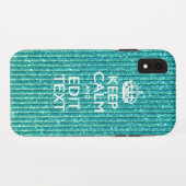 ターコイズ保CalmとYour Textフェスティバル Case-Mate iPhoneケース (裏面(横))