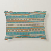 ターコイズ先住民の部族パターン アクセントクッション (正面)