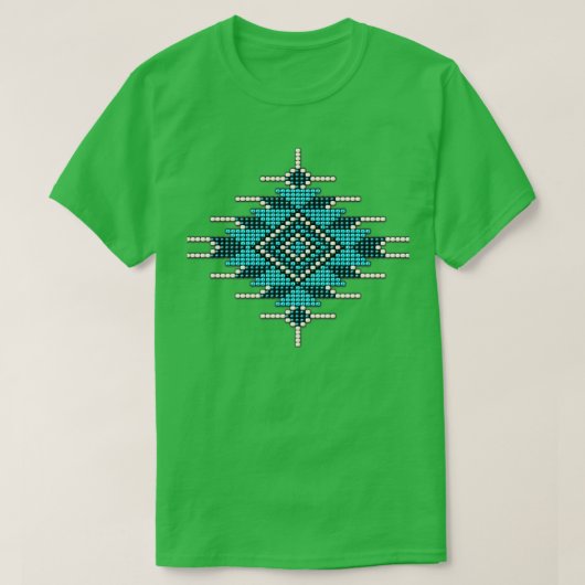 ターコイズ先住民アメリカンスタイル日が差すこと Tシャツ (デザイン正面)