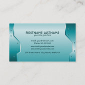 ターコイズ光沢のあるメタリックエンボスルック 名刺 (裏面)