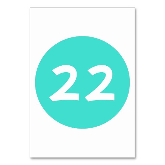 ターコイズ円テーブル番号 テーブルナンバー (正面)