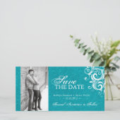 ターコイズ写真Save The Date招待状 セーブザデート (スタンド正面)