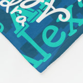 ターコイズ凍っていアイスブルーガールズネームコラージュ フリースブランケット (角)