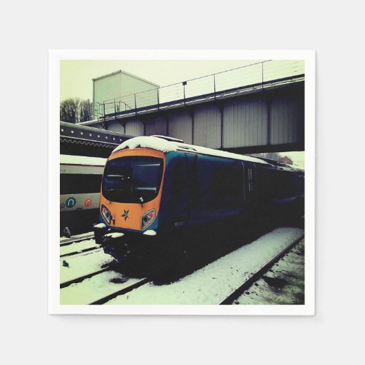 ターコイズ列車、橋の下 スタンダードカクテルナプキン (正面)