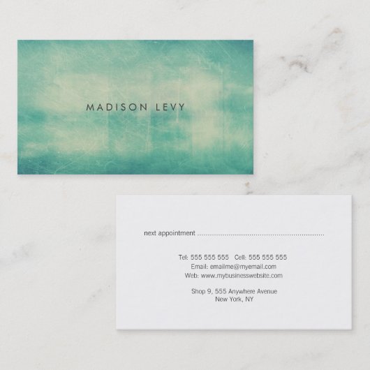 ターコイズ動揺してテクスチャアポイントメントカード 予約カード (正面/裏面)