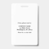 ターコイズ医療医師高齢者介護セキュリティ写真ID バッジ (裏面)