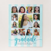 ターコイズ卒業K-12フォトコラージスクリプト ジグソーパズル (縦)