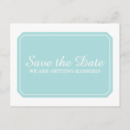 ターコイズ単エレガントに日付ポストカードを保存 案内ポストカード