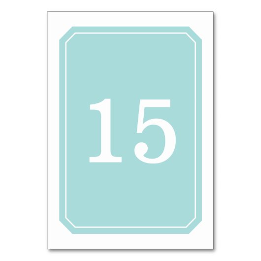 ターコイズ単エレガント位テーブルカード テーブルナンバー (正面)