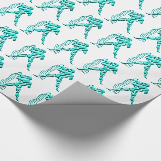 ターコイズ占星術〔占星術の〕十二宮図スターサインアクエリアス ラッピングペーパー (角)