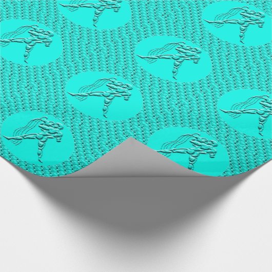 ターコイズ占星術〔占星術の〕十二宮図スターサインアクエリアス ラッピングペーパー (角)