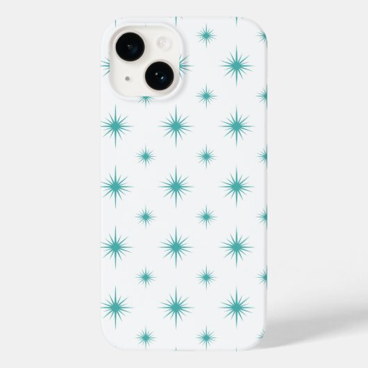ターコイズ原子スターバストミッドセンチュリーパターン Case-Mate iPhoneケース (裏面)