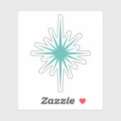 ターコイズ原子スターバストミッドセンチュリーモダン シール (シート)