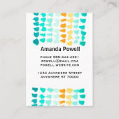 ターコイズ及びオレン絵を描ジパタモダンン 名刺 (裏面)