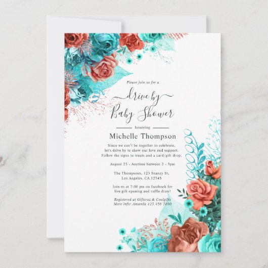 ターコイズ及びサンゴフローラ駆動シャワー 招待状 (正面)