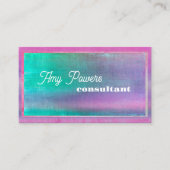 ターコイズ及びピンク動揺してミニマルデザイン 名刺 (正面)