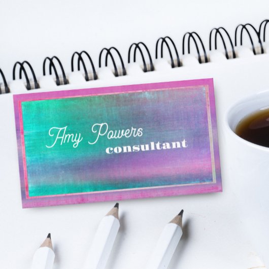 ターコイズ及びピンク動揺してミニマルデザイン 名刺