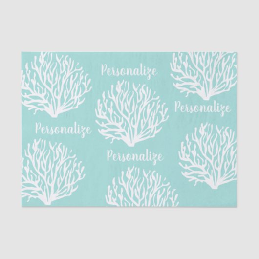 ターコイズ及び白サンゴ贈与ティッシュペーパー充填剤 薄葉紙 (正面)