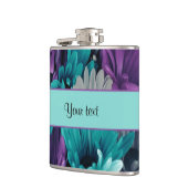 ターコイズ及び紫色のデイジー フラスク (左)