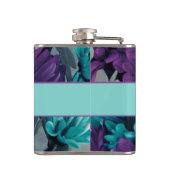 ターコイズ及び紫色のデイジー フラスク (裏面)