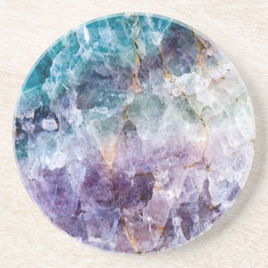 ターコイズ及び紫色の水晶 コースター (正面)