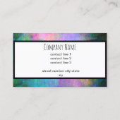 ターコイズ及び紫芸術的水色デザイン 名刺 (裏面)