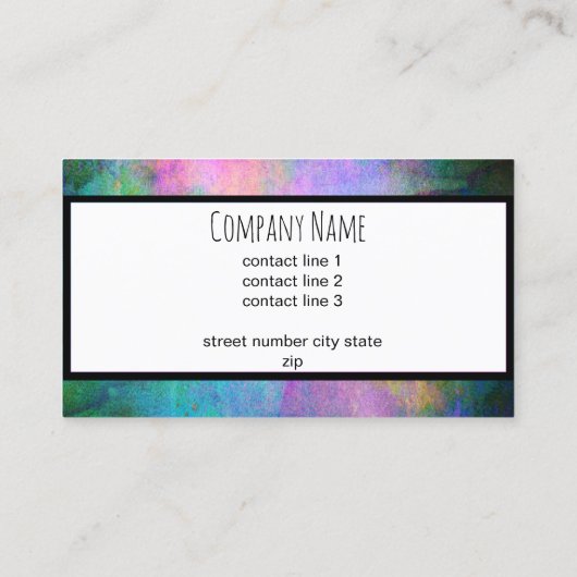 ターコイズ及び紫芸術的水色デザイン 名刺 (裏面)
